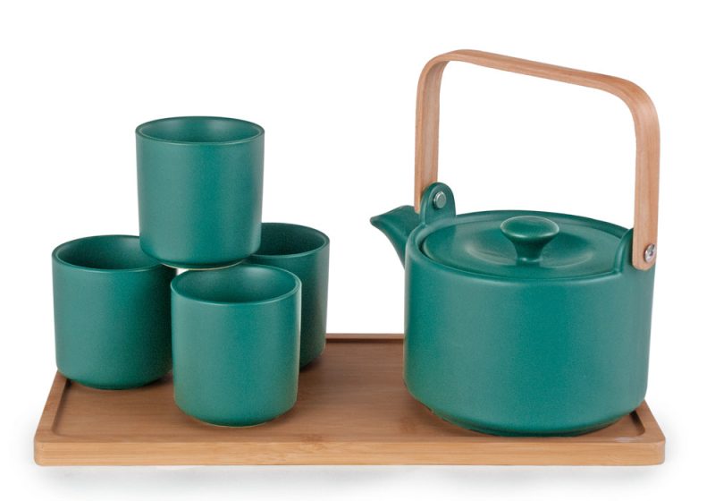 BambooHandleTeaSet green